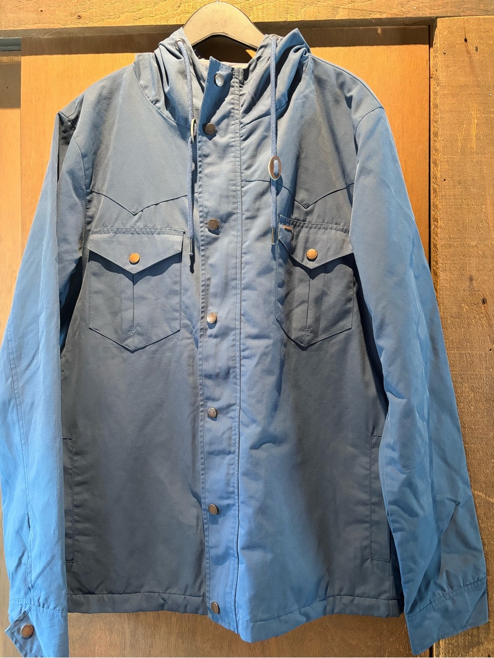 Matix Blue Hooded Military-Style Field Jacket